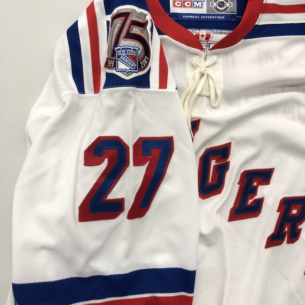 Hlavac Signed New York Rangers CCM Authentic On-Ice Jersey #27 Auto 75th Patch