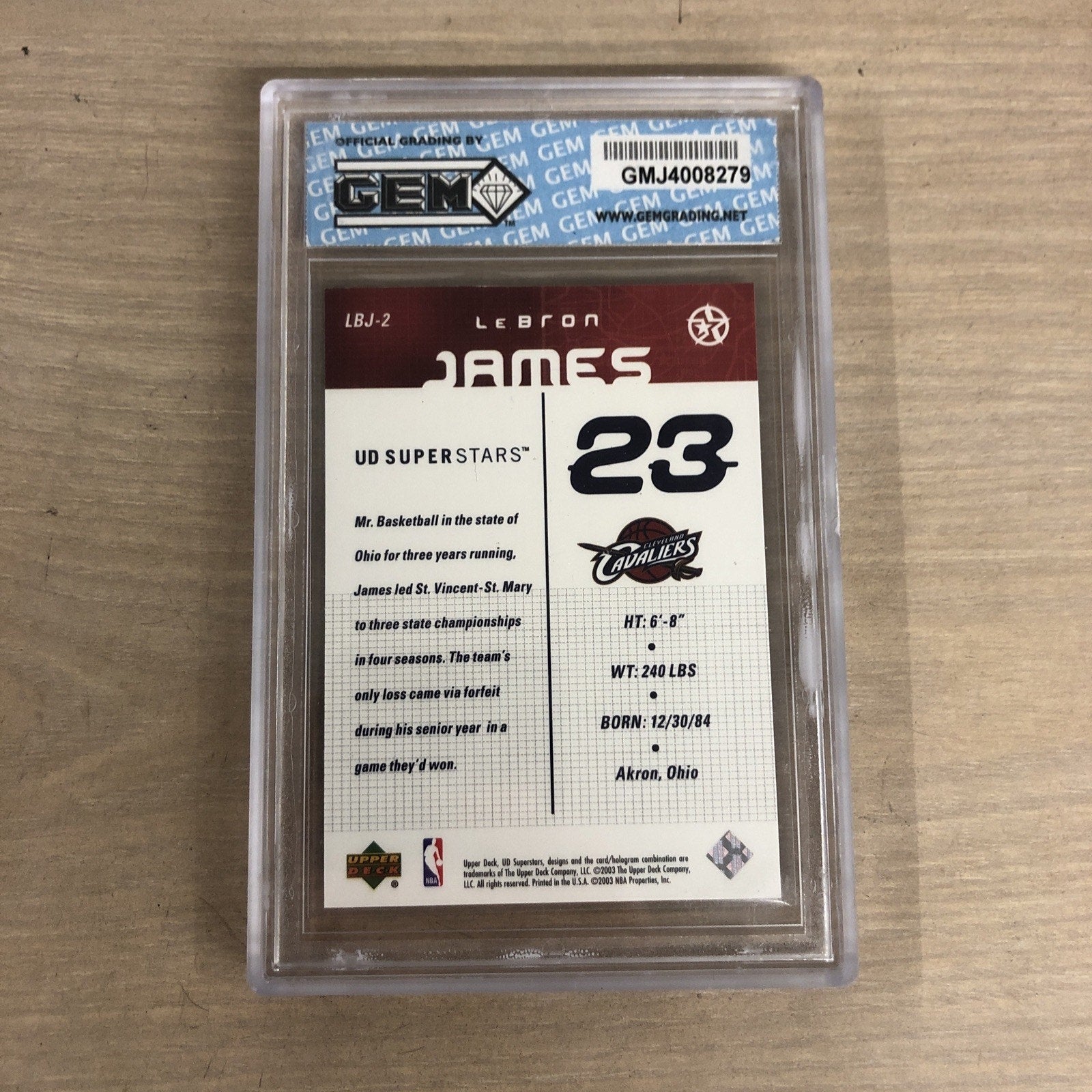 LeBron James 2003-2004 Upper Deck SS #LBJ-2 Rookie GEM 10