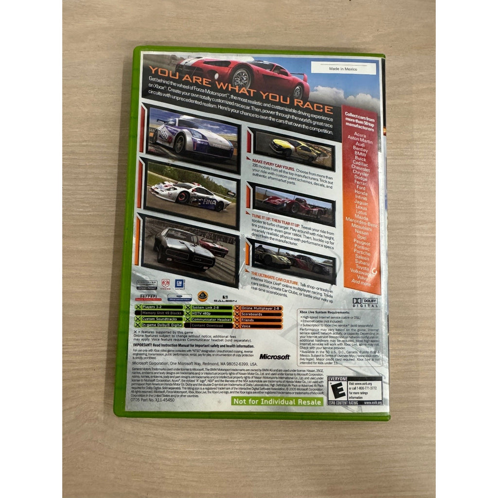 Forza Motorsport Xbox Video Game Racing Simulation Multiplayer Xbox Live