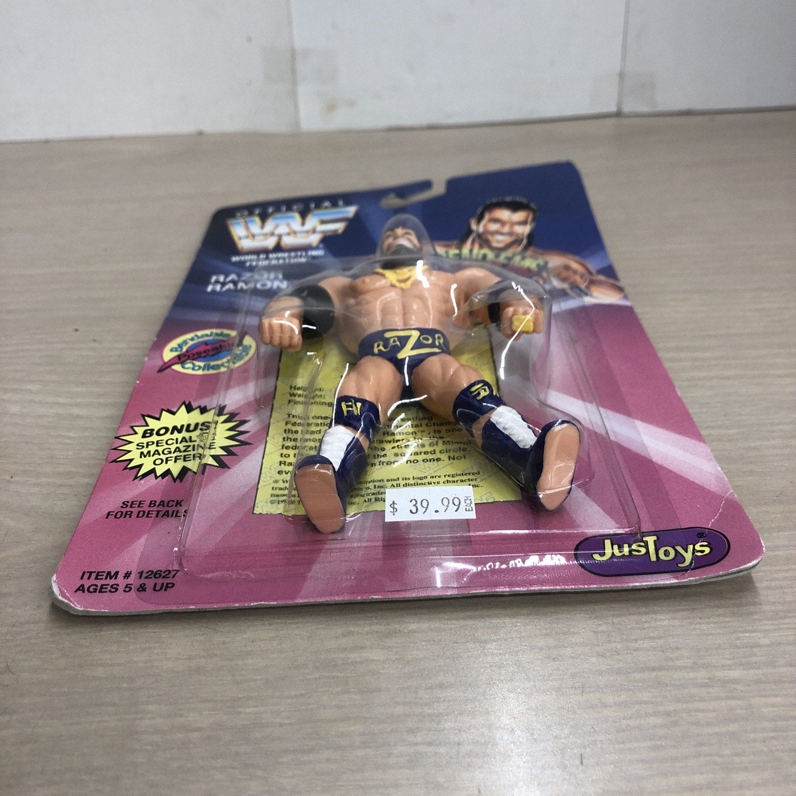 RAZOR RAMON BEND-EMS WWF WRESTLING SCOTT HALL JUST TOYS 1994 SEALED VINTAGE