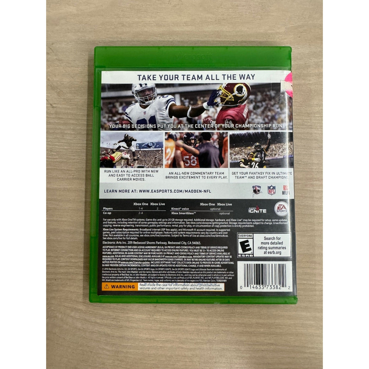 Madden NFL 17 Xbox One Video Game Football EA Sports Franchise MUT