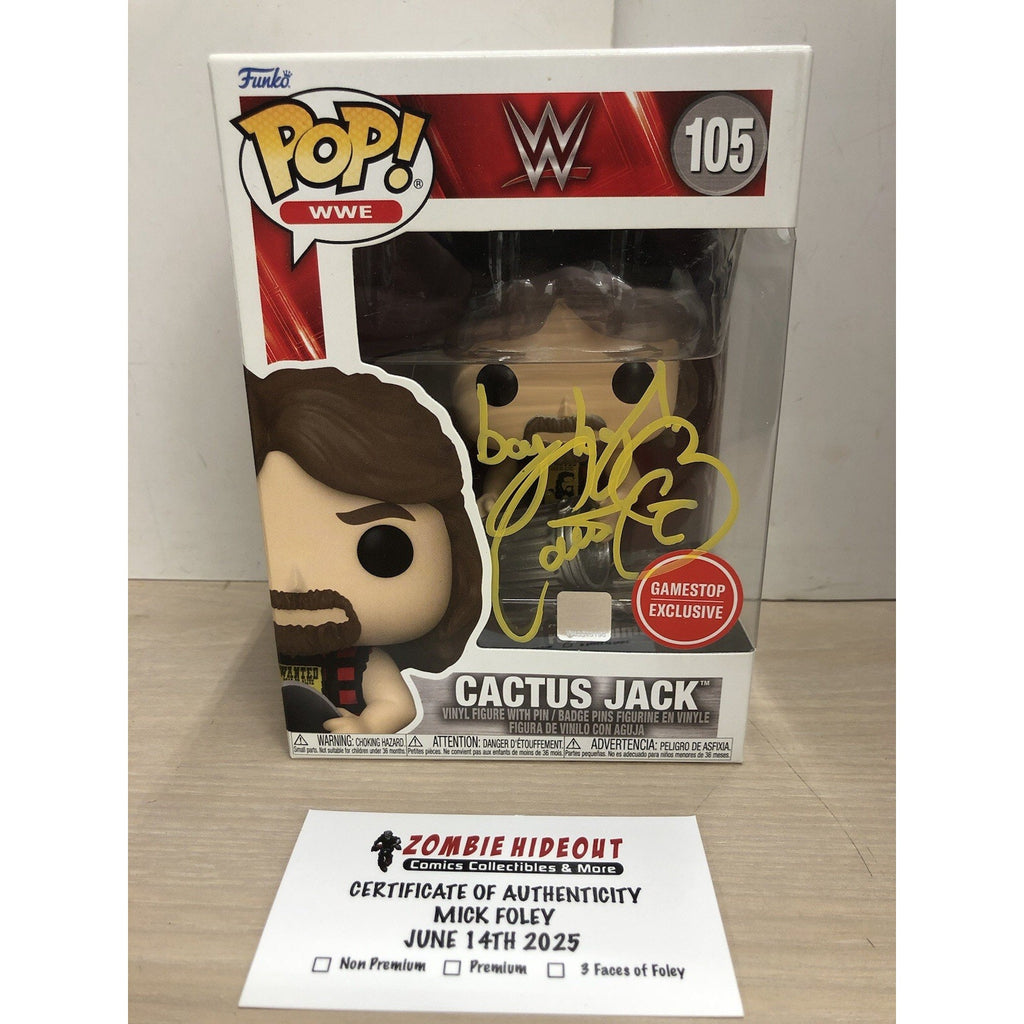 Cactus Jack Signed Funko Pop #105 W/ Inscription Autograph Store CoA Mick Foley