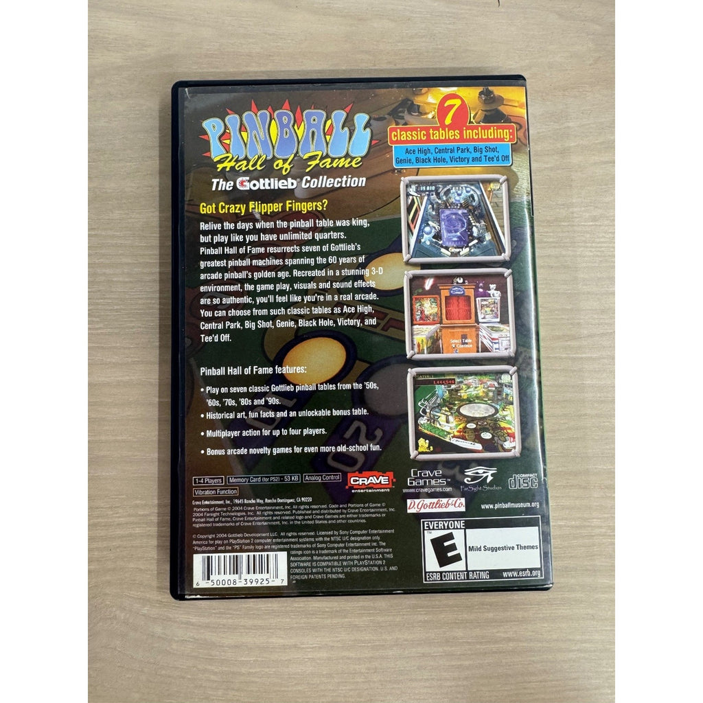Pinball Hall of Fame The Gottlieb Collection PlayStation 2 PS2 Video Game Arcade
