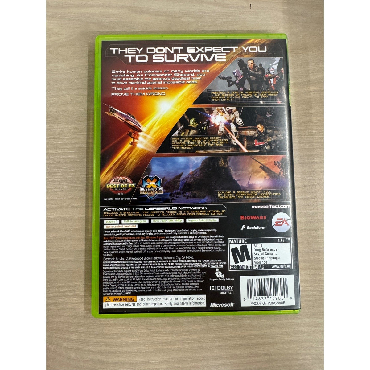 Mass Effect 2 Xbox 360 Video Game Action RPG Sci-Fi Shooter NTSC