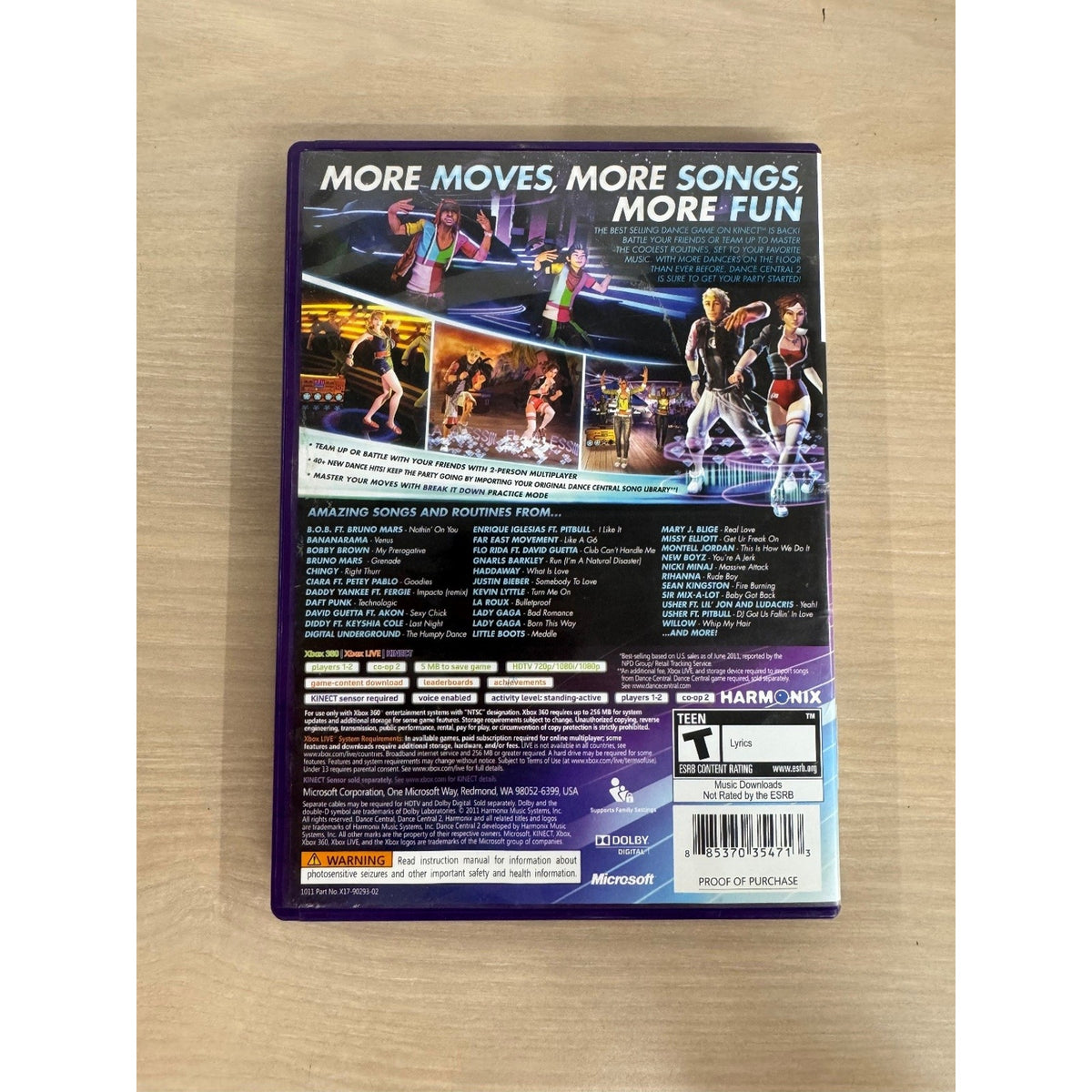 Dance Central 2 Xbox 360 Video Game Kinect Multiplayer Dance Music