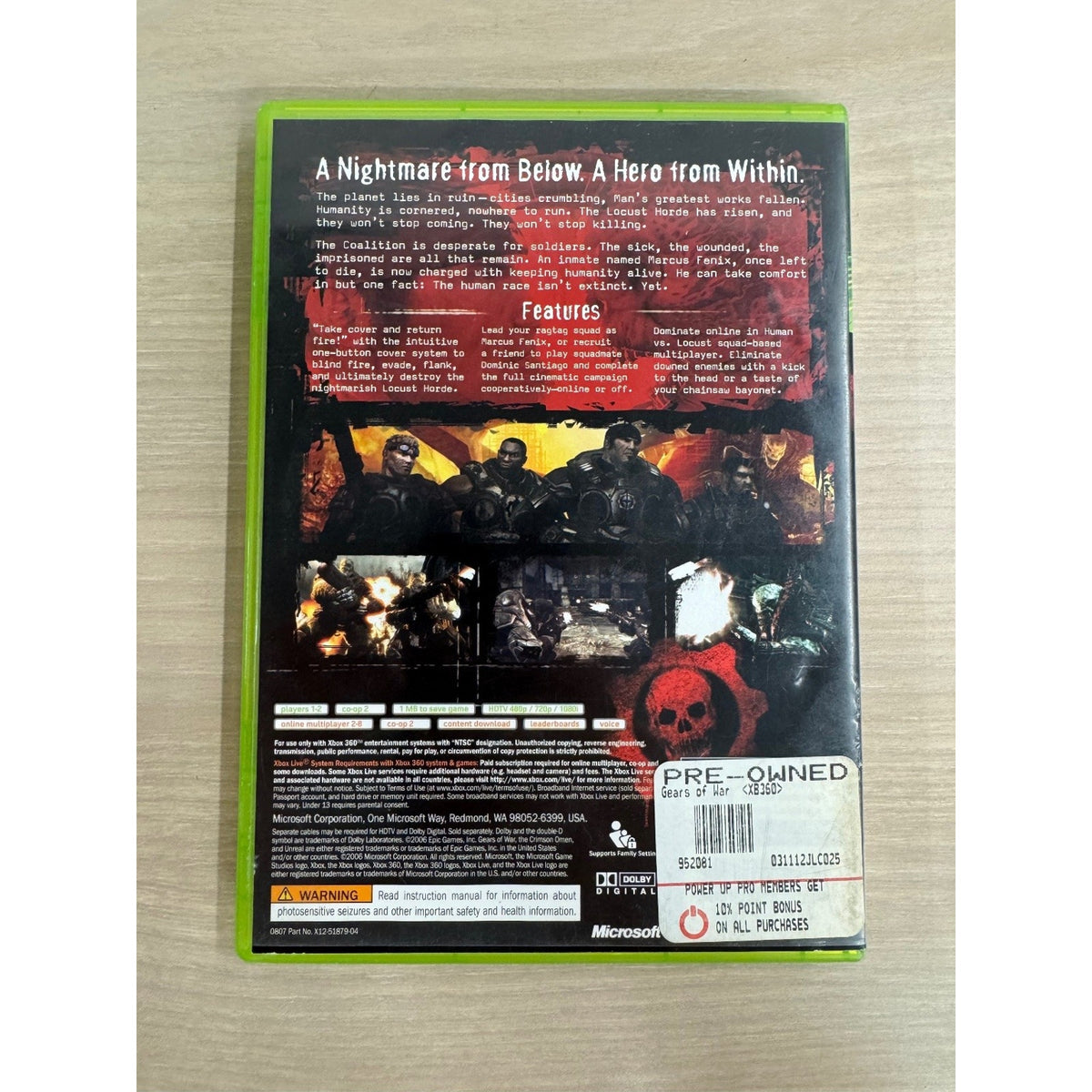 Gears of War Xbox 360 Video Game Shooter Multiplayer NTSC