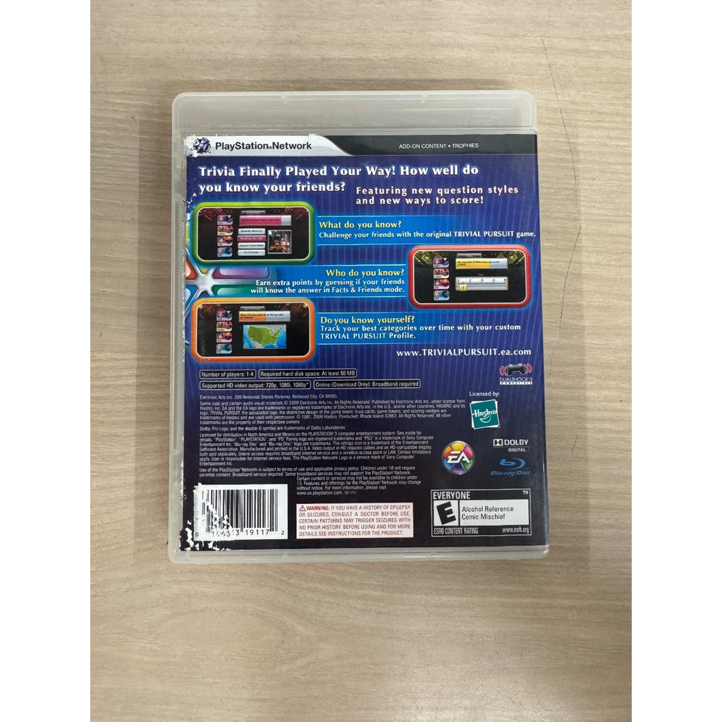 Trivial Pursuit PS3 PlayStation 3 Video Game Trivia Multiplayer PSN