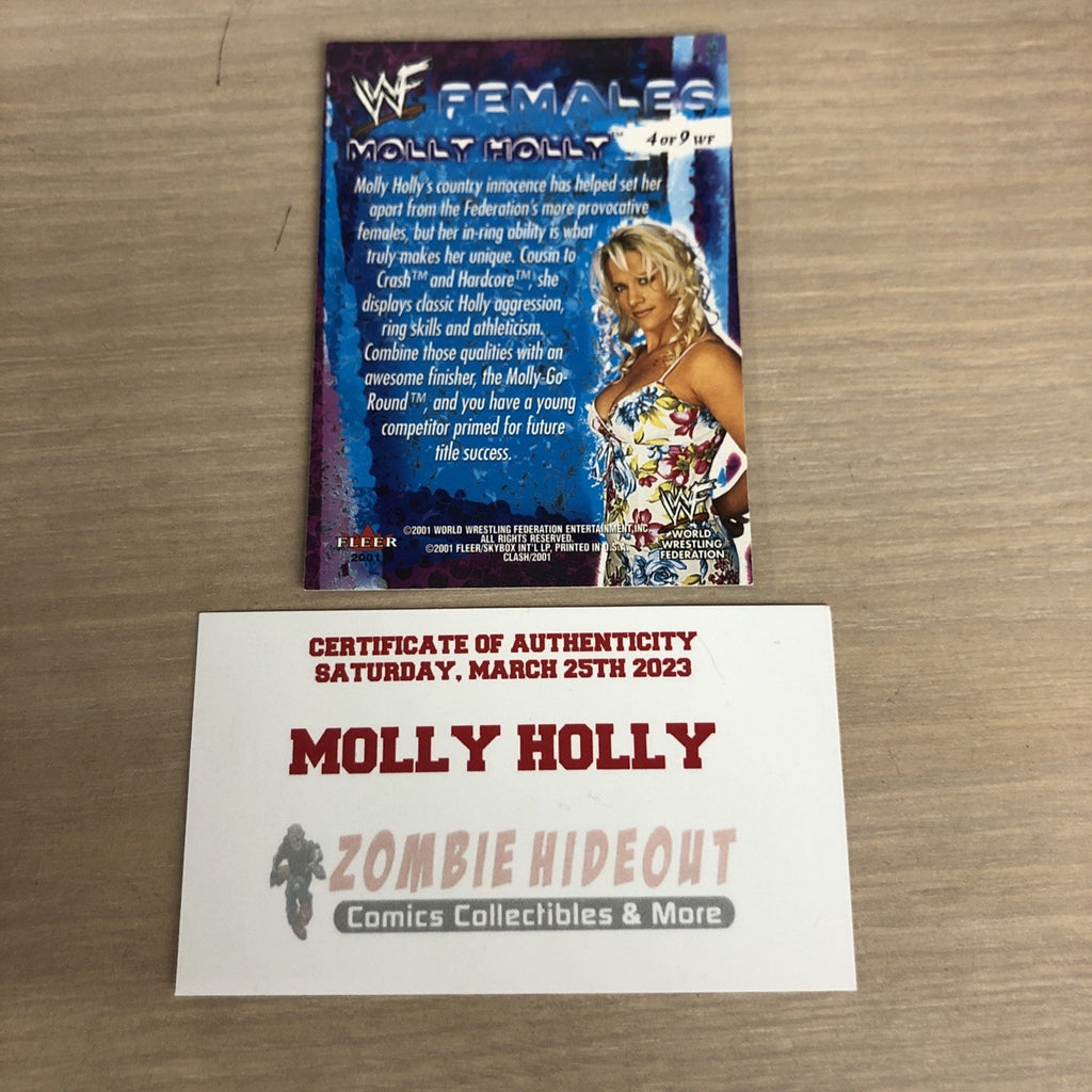 SIGNED AUTOGRAPH MOLLY HOLLY 2001 Fleer WWE Championship Clash Females Store CoA