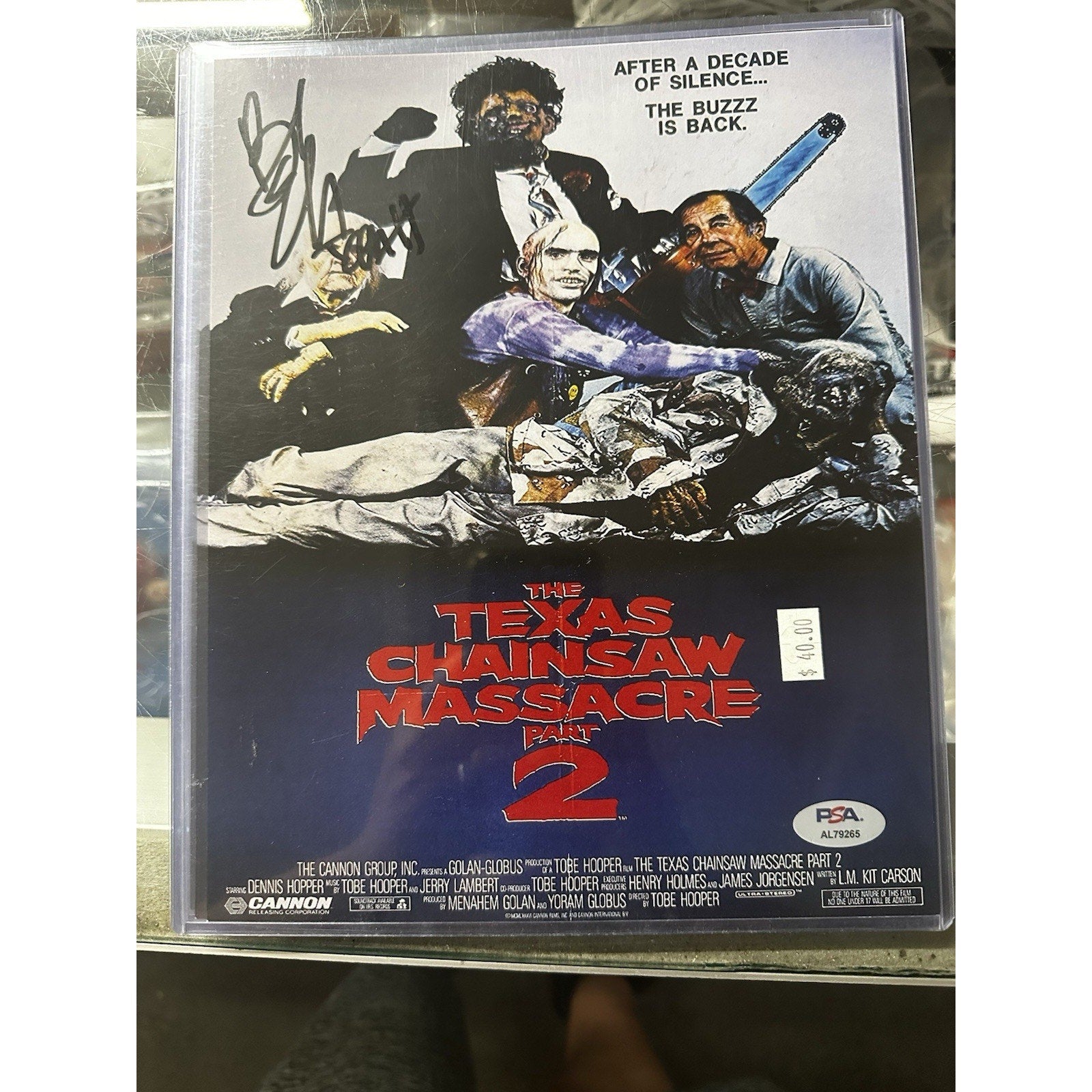 LEATHERFACE Bob Elmore TEXAS CHAINSAW MASSACRE Part 2 Signed 8x10 AUTO STORE COA