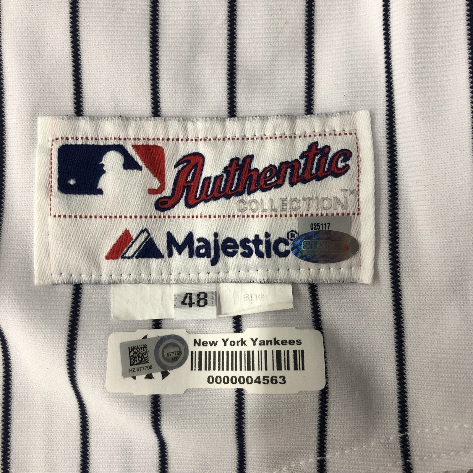 Mark Teixeira 2015 NY Yankees Game Issued Jersey Steiner COA Yogi Berra Patch 48
