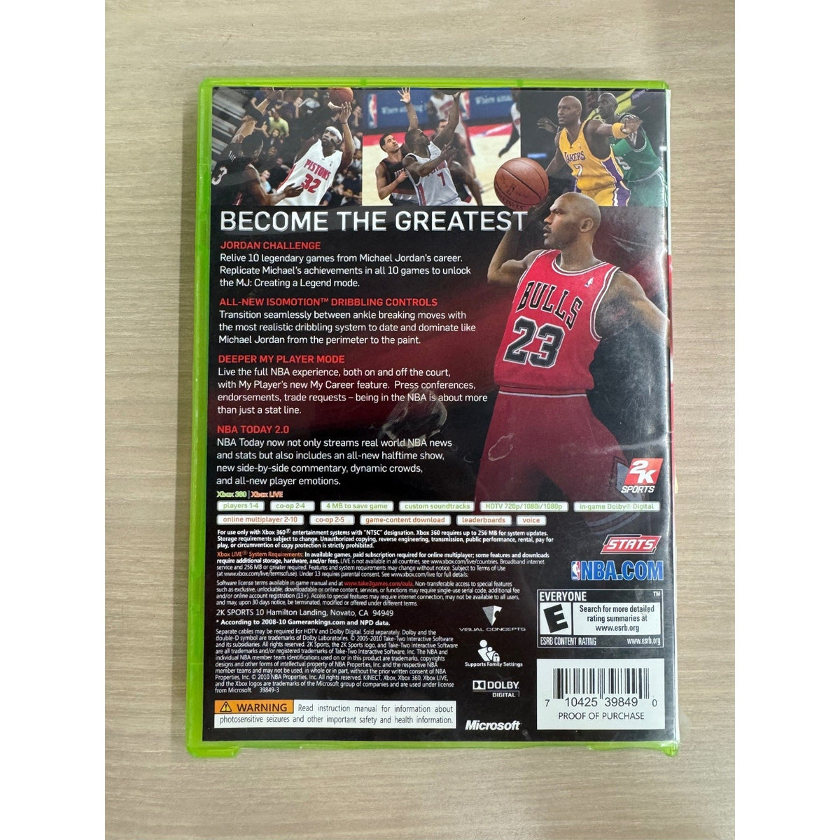 NBA 2K11 Xbox 360 Video Game Michael Jordan Basketball Sports