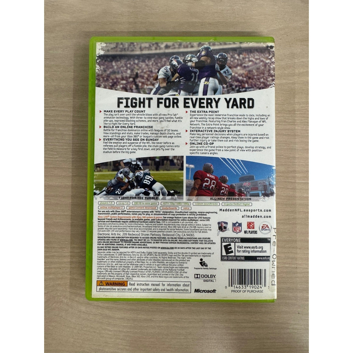 Madden NFL 10 Xbox 360 Video Game Football Multiplayer Franchise