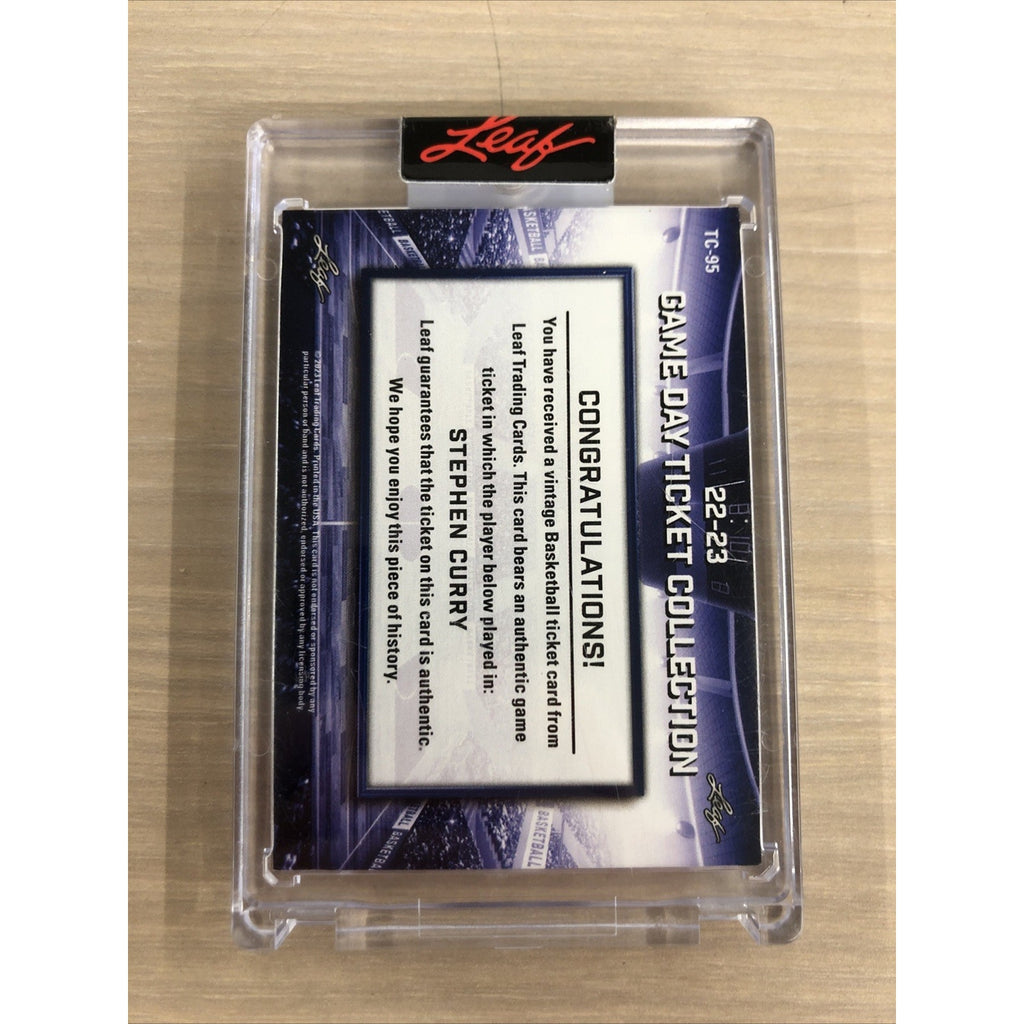 2023 Leaf Game Day Ticket Collection Stephen Curry January 23, 2012