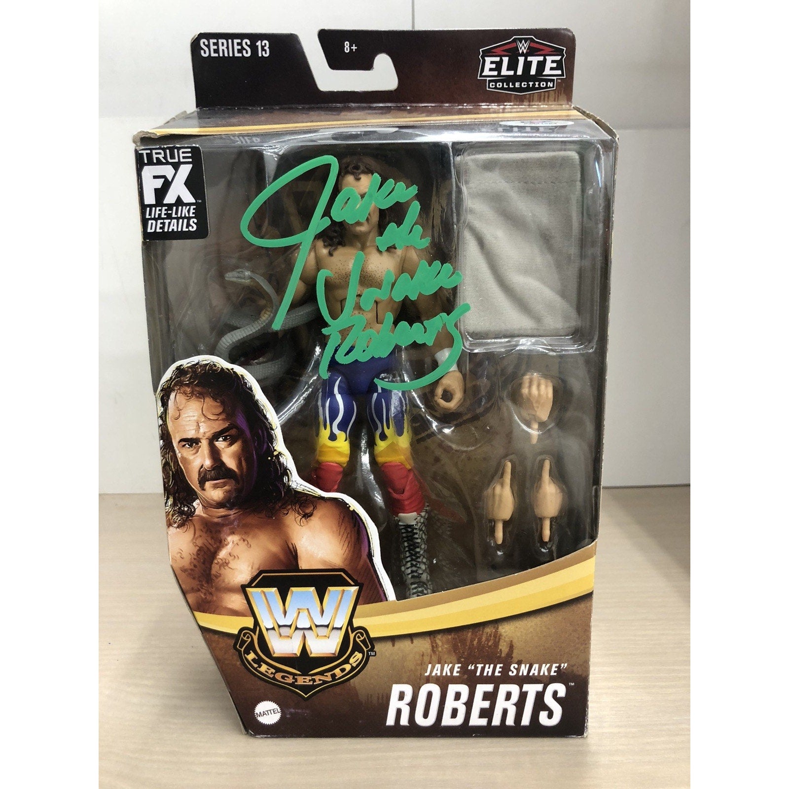 JAKE "THE SNAKE" ROBERTS Signed WWE Elite Legends Series 13 Autograph PSA COA