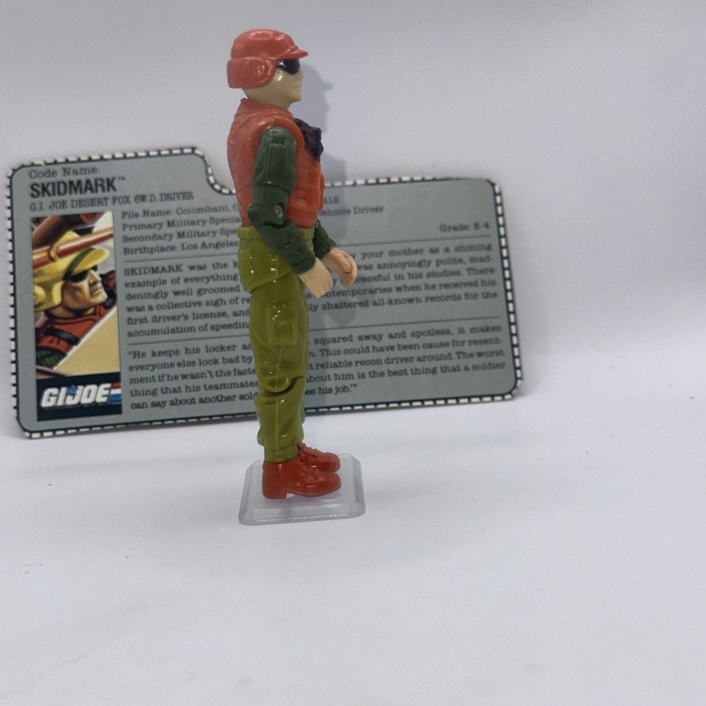 Vintage GI Joe Skidmark Complete 3.75" Action Figure Desert Fox Driver 1988 ARAH