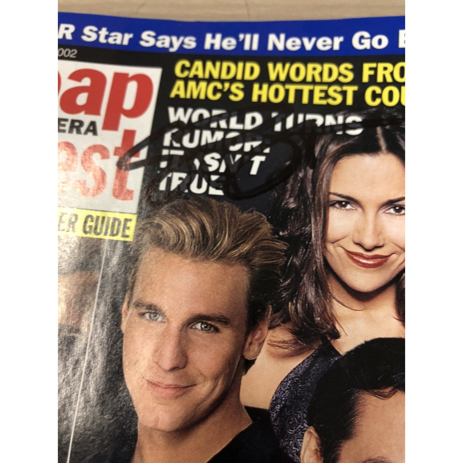 STEVE BURTON SIGNED SOAP OPERA DIGEST AUGUST 13, 2002 GENERAL HOSPITAL AUTO CoA