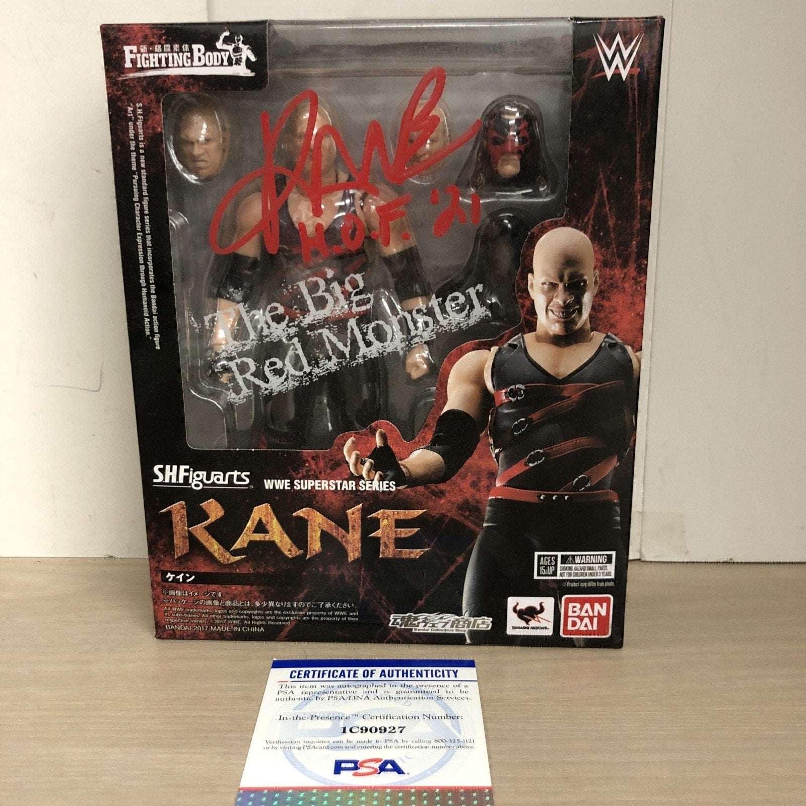 KANE WWE - SH FIGUARTS BANDAI FIGURE BIG RED MONSTER AUTOGRAPH SIGNED PSA COA