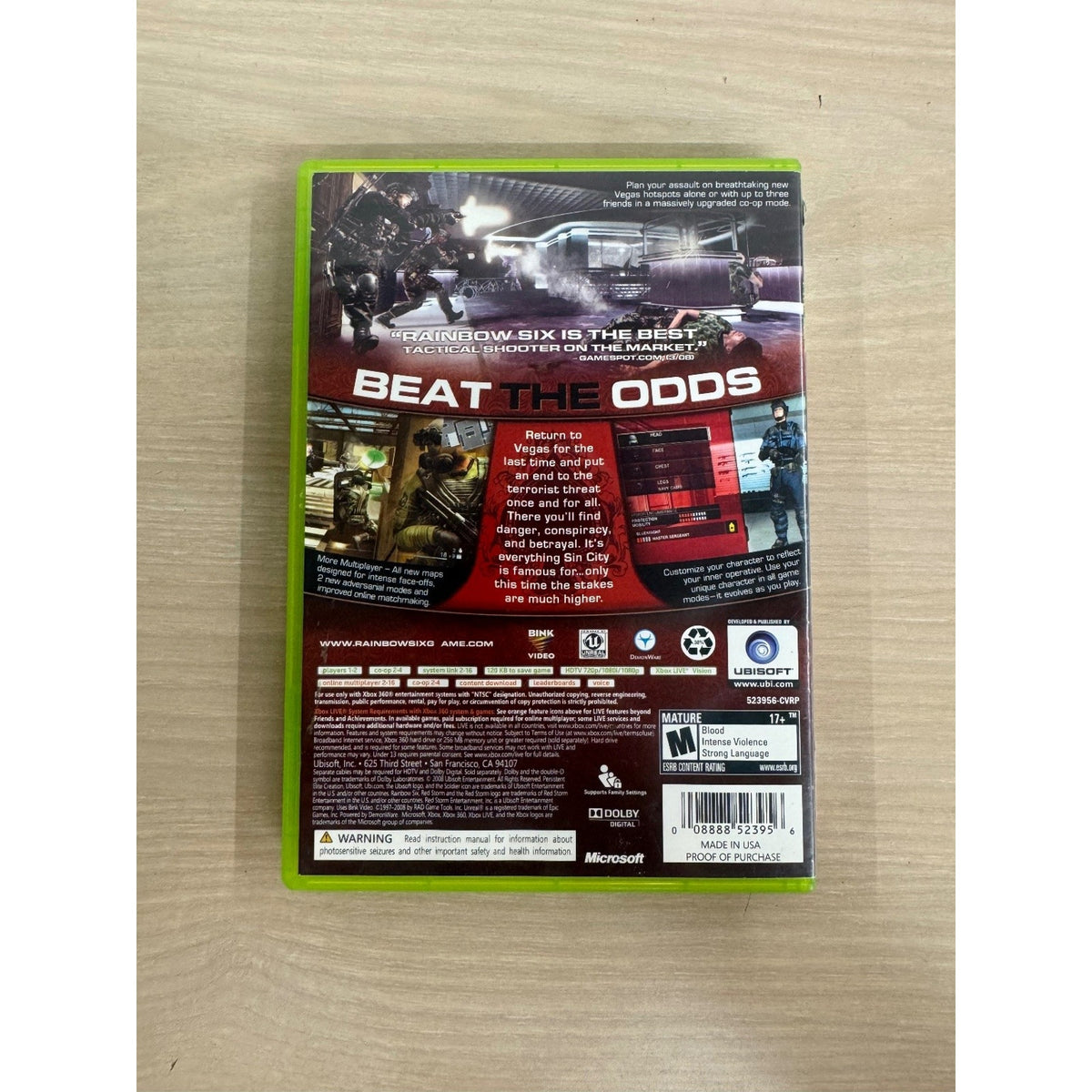Tom Clancy's Rainbow Six Vegas 2 Platinum Hits Xbox 360 Video Game Shooter