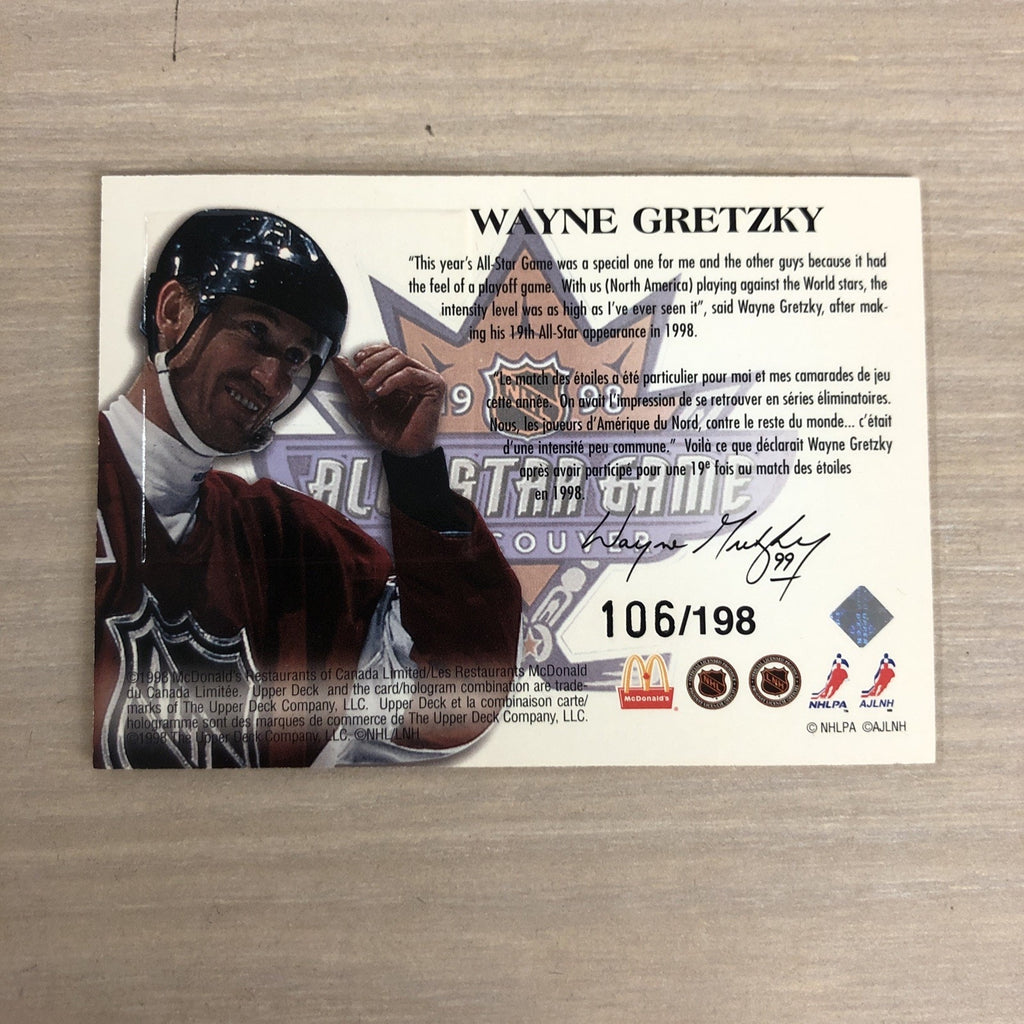 1998 Upper Deck Canadian McDonald’s Wayne Gretzky Game Used Jersey /198