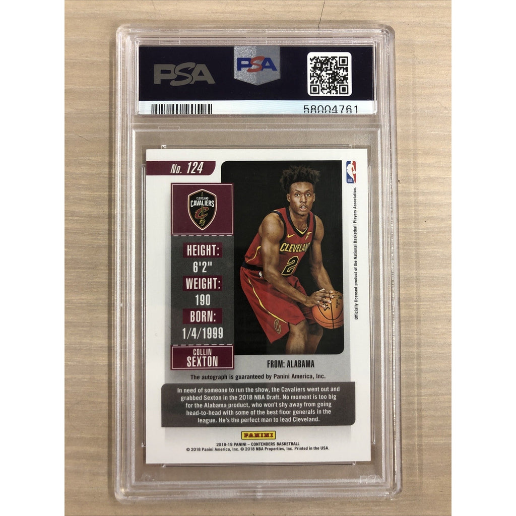 2018-19 Panini Contenders Basketball Collin Sexton (BAK Variation) Auto PSA 9