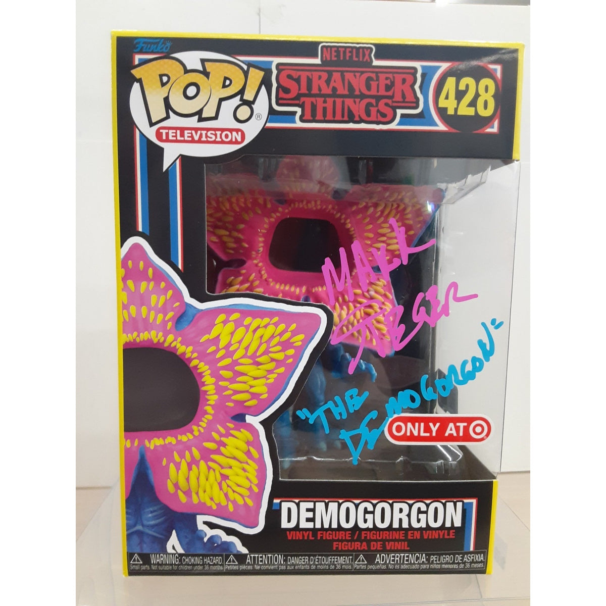 Mark Steger Signed Auto Funko Pop Neon Stranger Things Demogorgon #428 OCCM COA