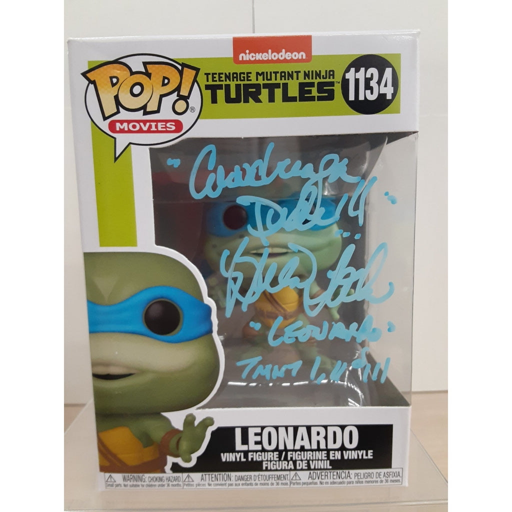 Brian Tochi Signed TMNT #1134 Leonardo Funko Pop w/ Inscription "Cowabunga Dude"