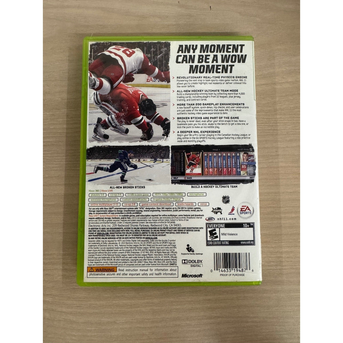 NHL 11 Xbox 360 Video Game Hockey EA Sports Multiplayer NTSC