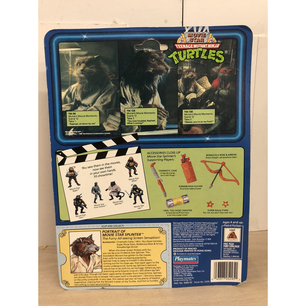 TMNT TEENAGE MUTANT NINJA TURTLES MOVIE STAR SPLINTER 1992 UNPUNCHED