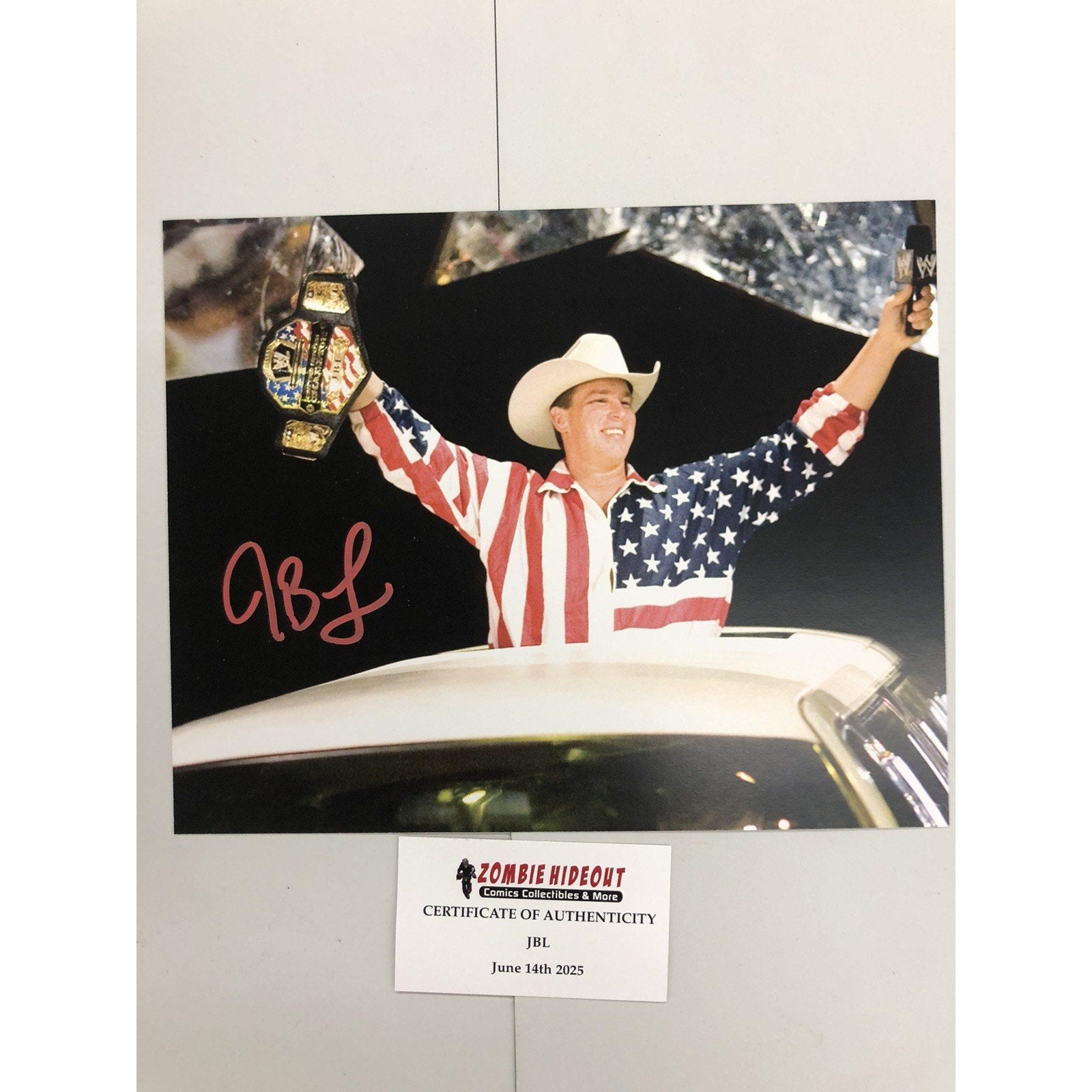 WWE John Bradshaw Layfield APA Signed JBL 8x10 Photo Autograph W/ Store COA