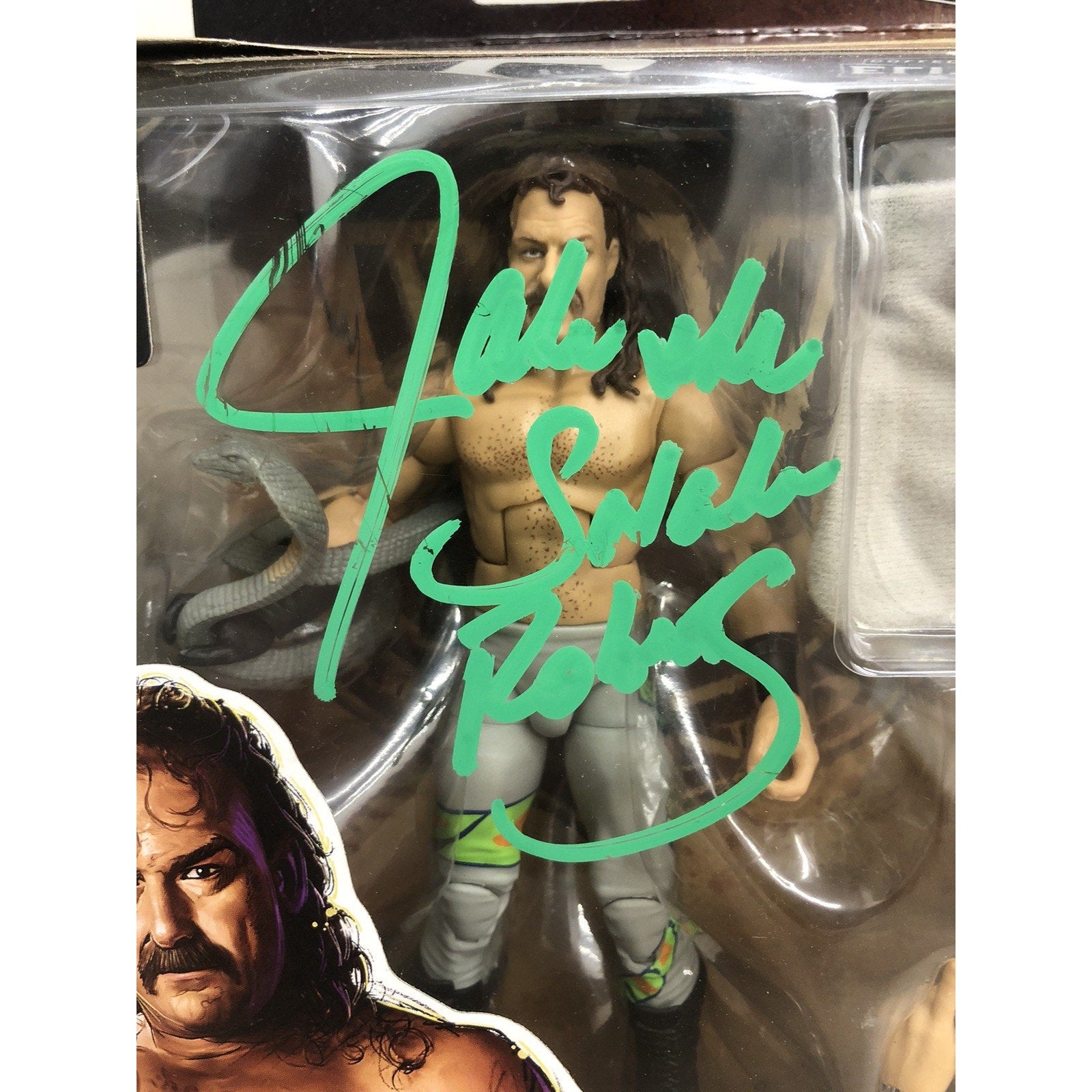 JAKE "THE SNAKE" ROBERTS Signed CHASE WWE Elite Legends Series 13 Auto PSA COA