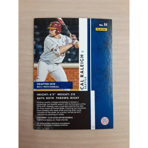 2018 Panini Elite Extra Edition - Cal Raleigh #84 Aspirations Orange /100 (RC)
