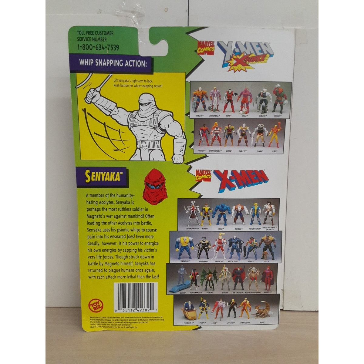 Marvel X-Men The Evil Mutants Senyaka Action Figure Toy Biz 1994