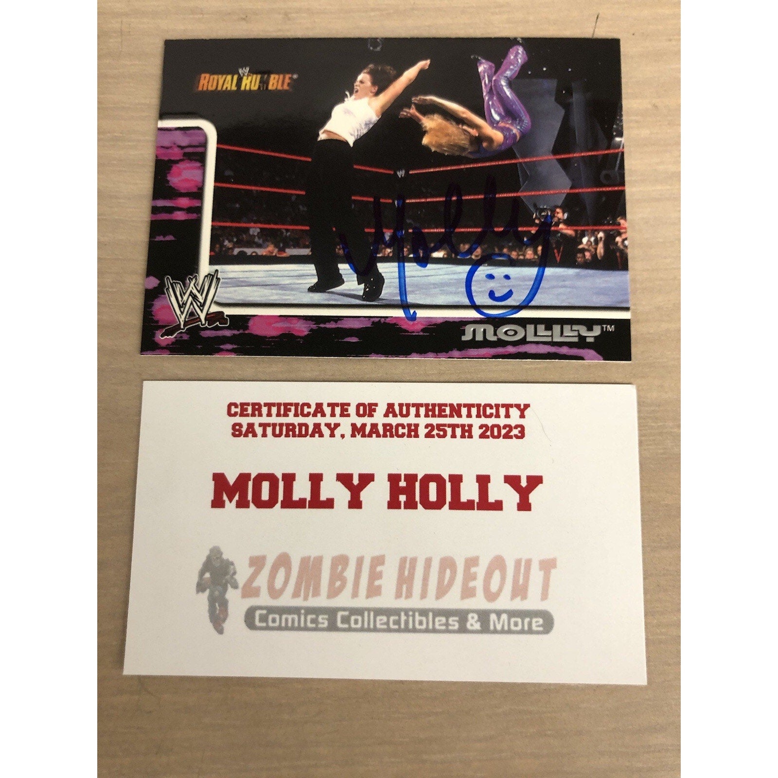 SIGNED AUTOGRAPH MOLLY HOLLY 2002 Fleer Royal Rumble #20 card W/ Store CoA