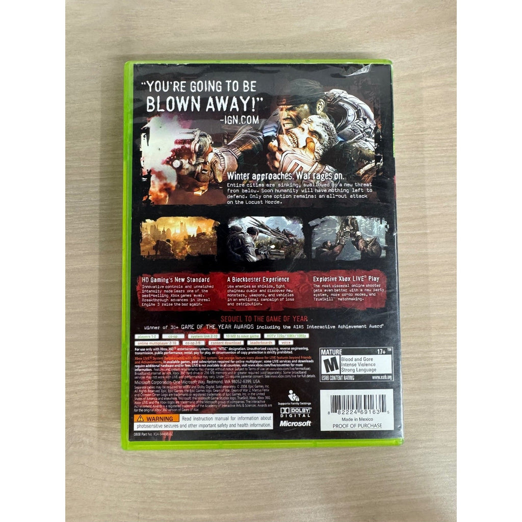 Gears of War 2 Xbox 360 Video Game Action Shooter NTSC Multiplayer