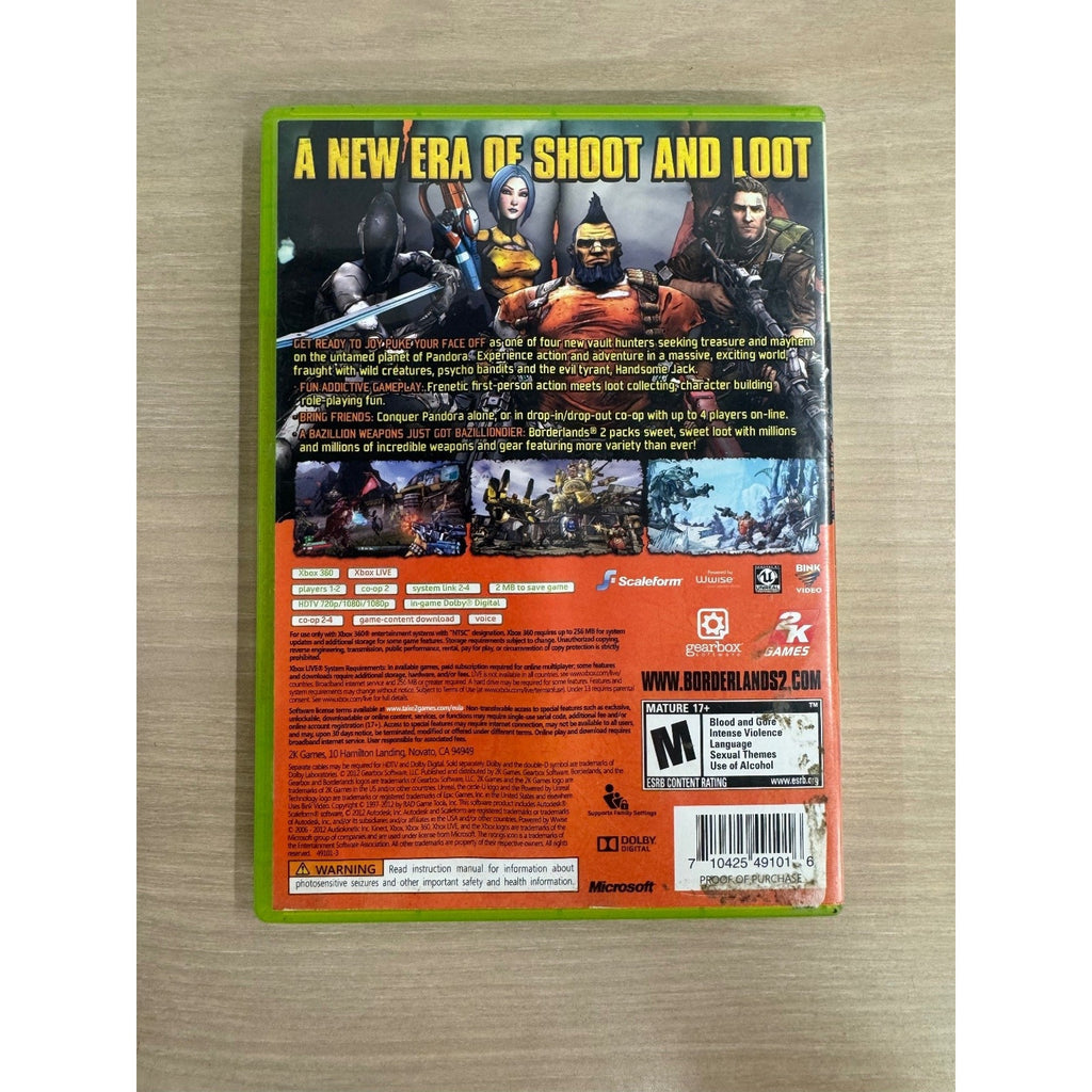 Borderlands 2 Xbox 360 Video Game FPS Action RPG Shoot & Loot NTSC
