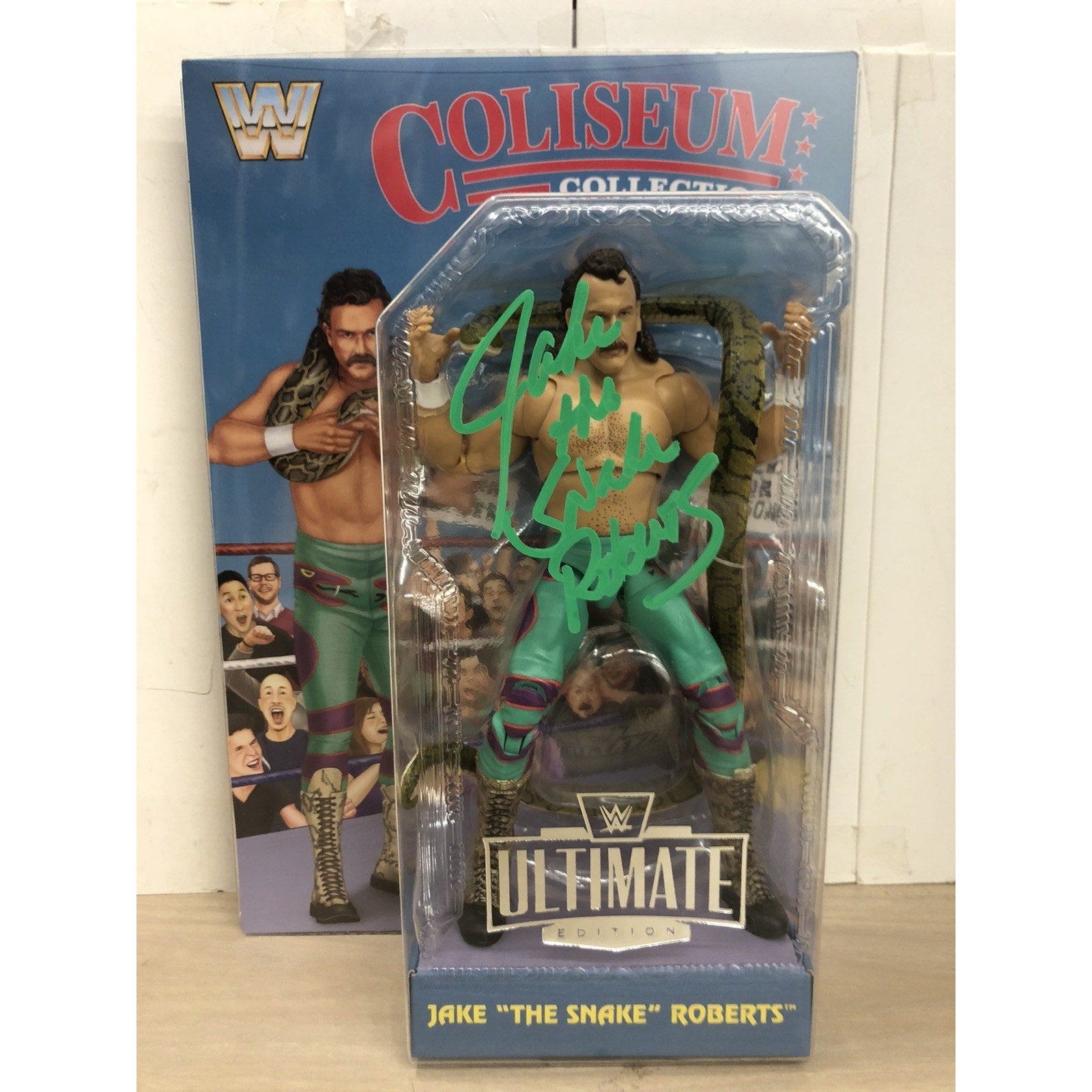 WWE Ultimate Coliseum Collec Rick Rude Jake Snake Roberts Signed Autograph PSA