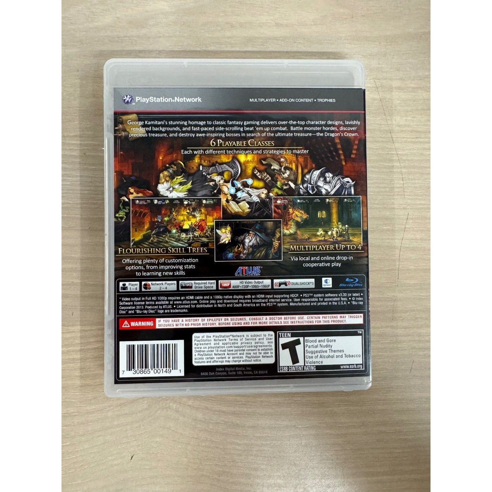 Dragon's Crown PS3 PlayStation 3 Video Game Atlus Beat 'em up RPG