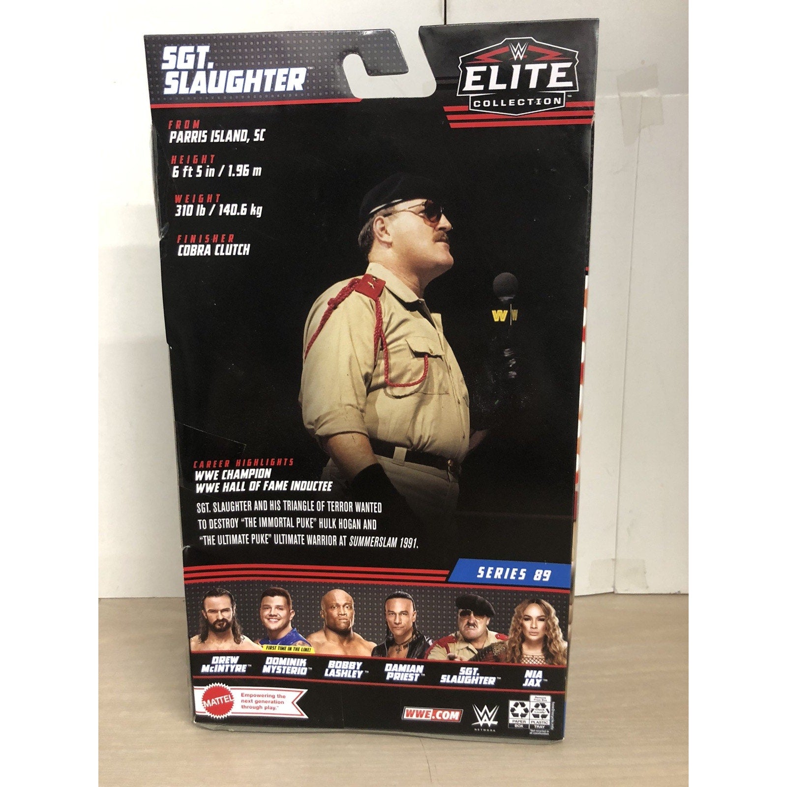 SGT SLAUGHTER WWE MATTEL ELITE SERIES 89 AUTOGRAPH SIGNED No CoA