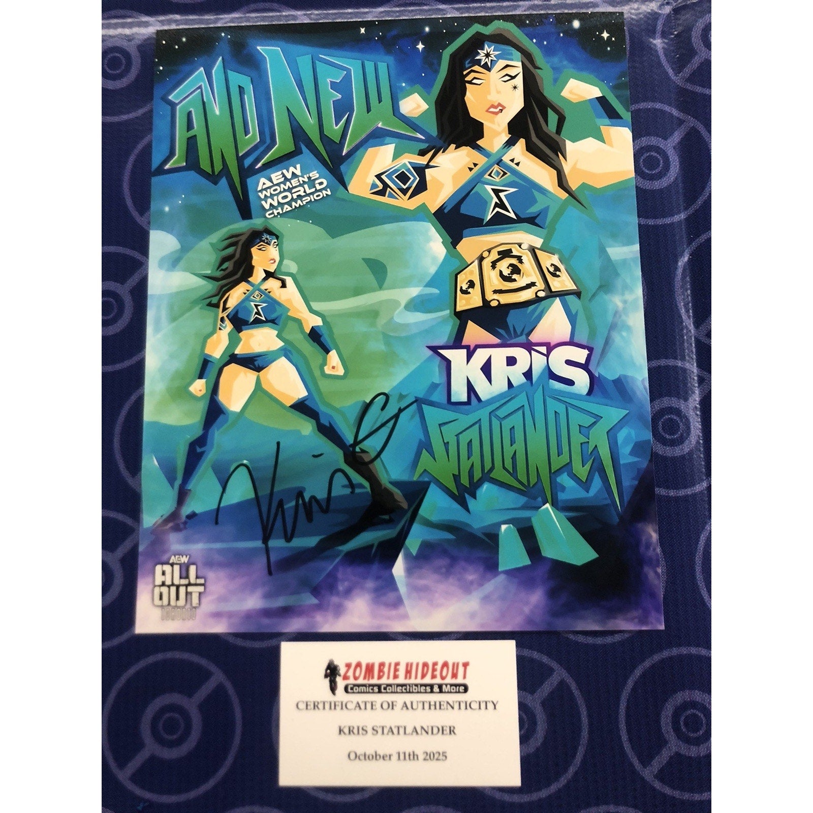 Kris Statlander All Elite Wrestling Signed AEW Autograph 8x10 Photo W Store CoA