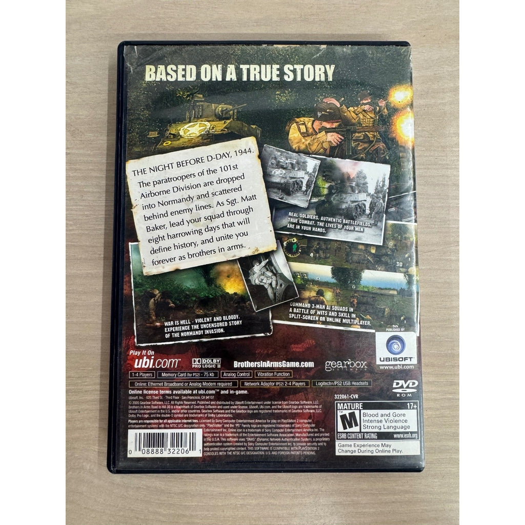 Brothers In Arms Road to Hill 30 PS2 Video Game WWII Shooter NTSC U/C