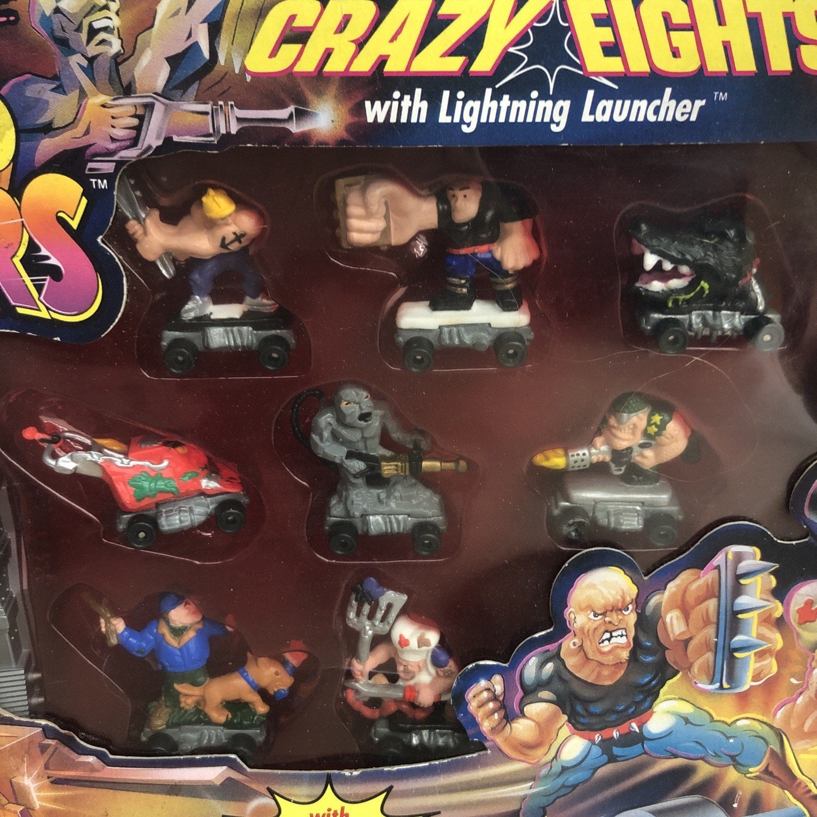 1992 Kenner Crazy Eights Savage Mondo Blitzers With Lighting Launcher Box