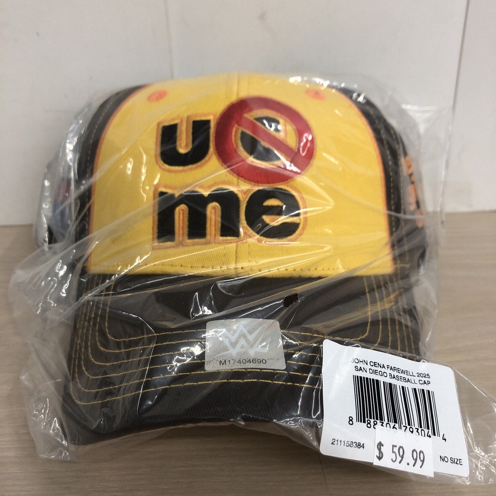 WWE John Cena Farewell Tour 2025 San Diego Yellow Baseball Cap