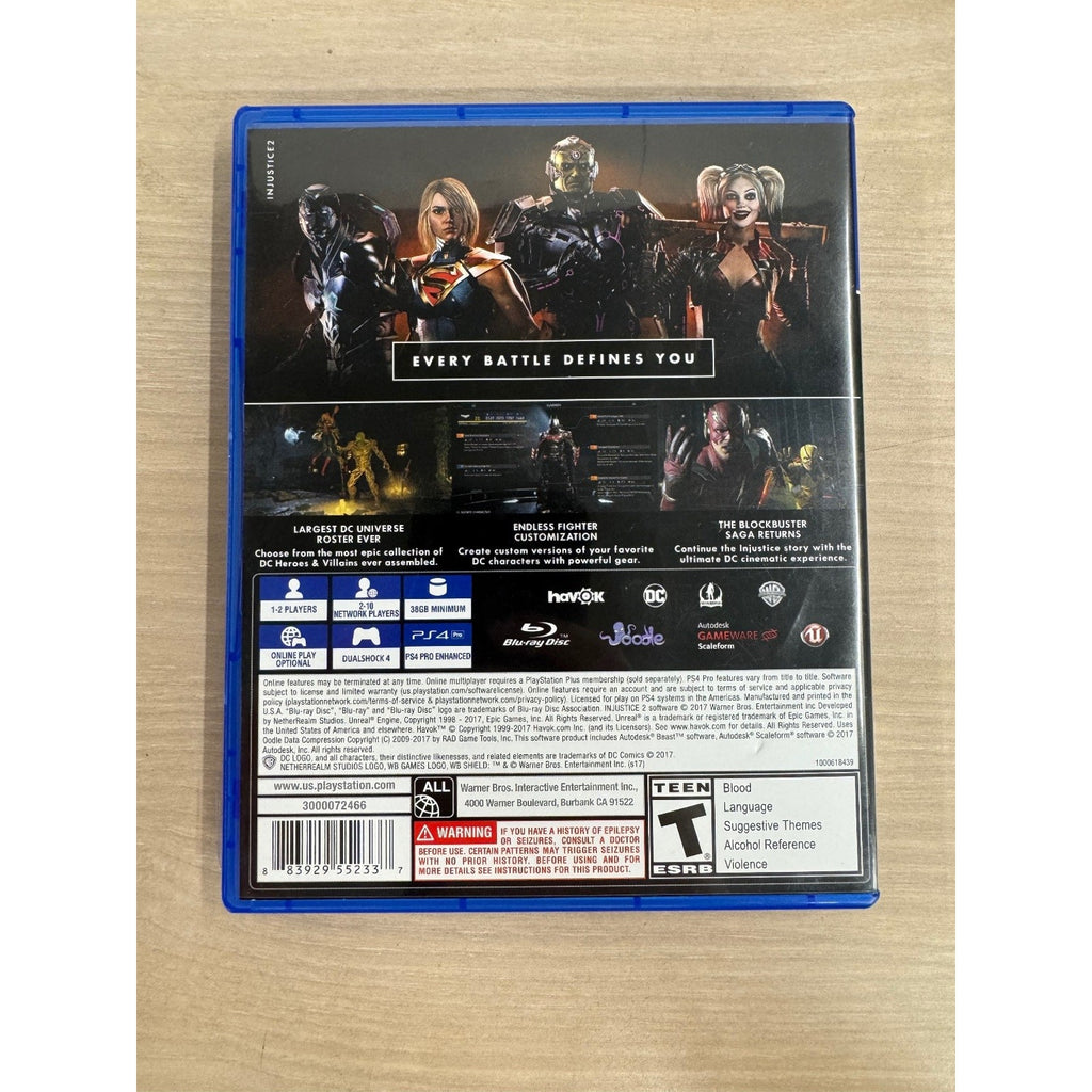 Injustice 2 PS4 Video Game Fighting Multiplayer DC Universe