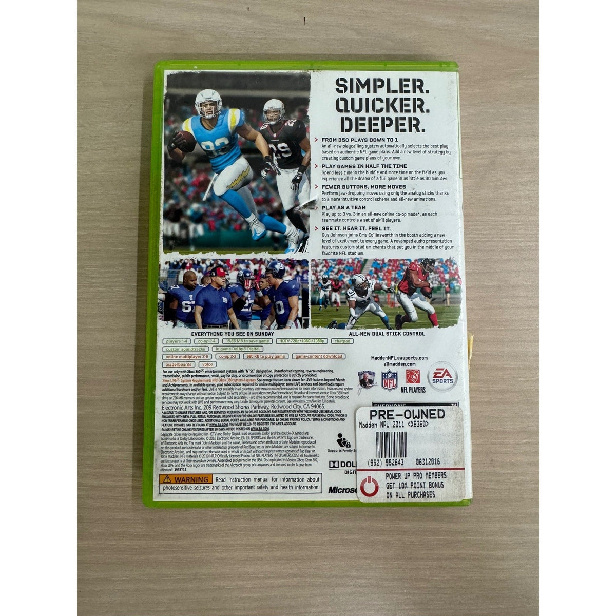 Madden NFL 11 Xbox 360 Video Game Football Sports Multiplayer NTSC