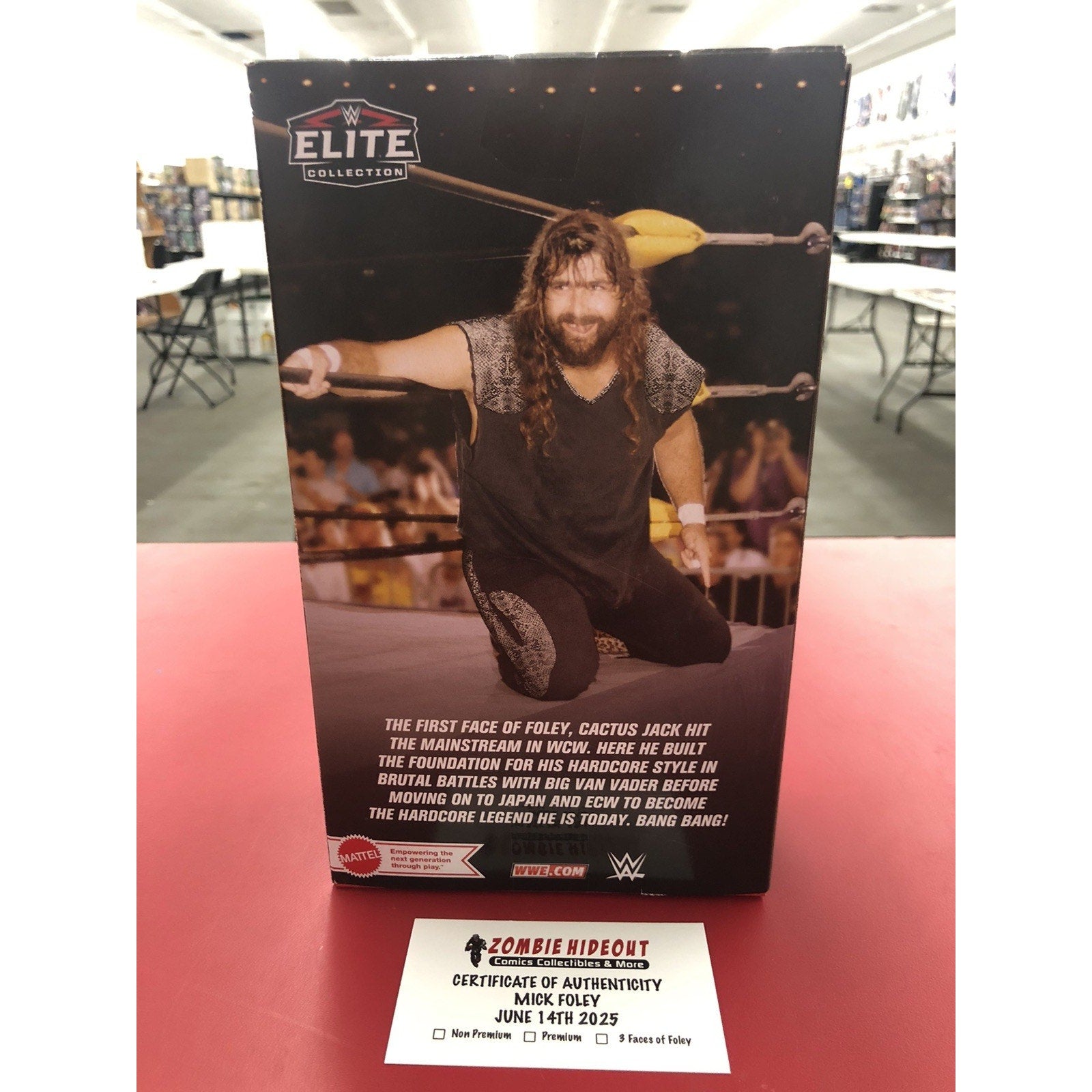 Cactus Jack (WCW) - WWE Elite SIGNED AUTO Mattel Mick Foley W/ Store CoA 3 Faces