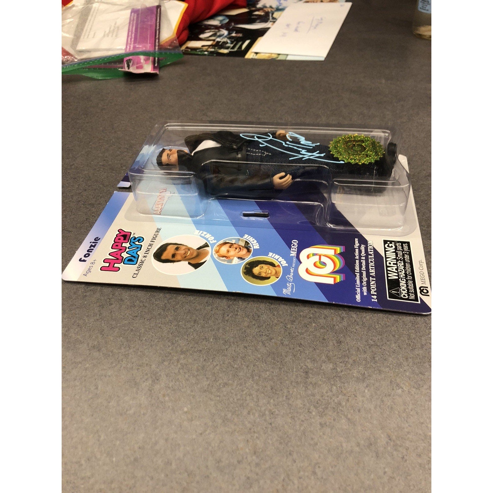 2018 Mego FONZIE Happy Days 8" Doll Signed by Henry Winkler Autograph PSA CoA
