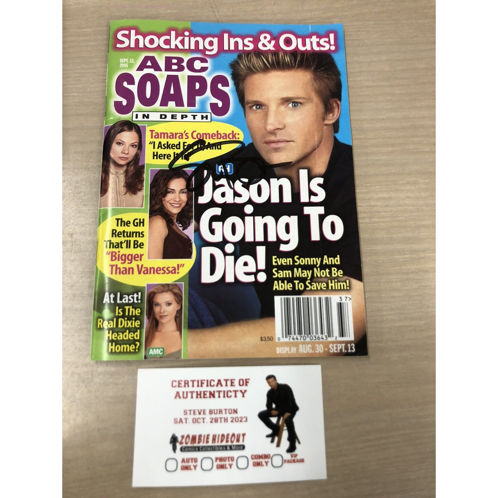 STEVE BURTON SIGNED ABC Soaps in Depth Sept 13, 2005 General Hospital AUTO CoA
