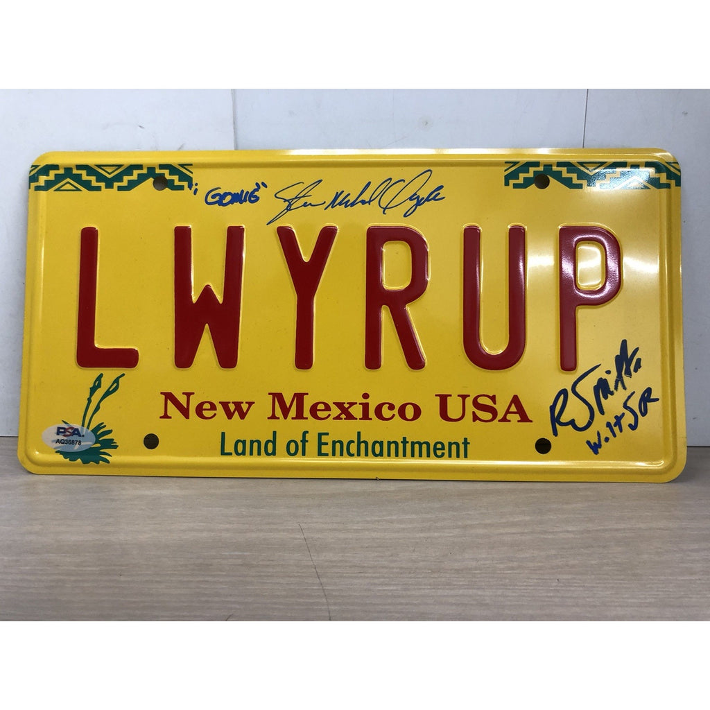 RJ Mitte & Steven Michael Quezada Signed License Plate Breaking Bad Auto PSA CoA