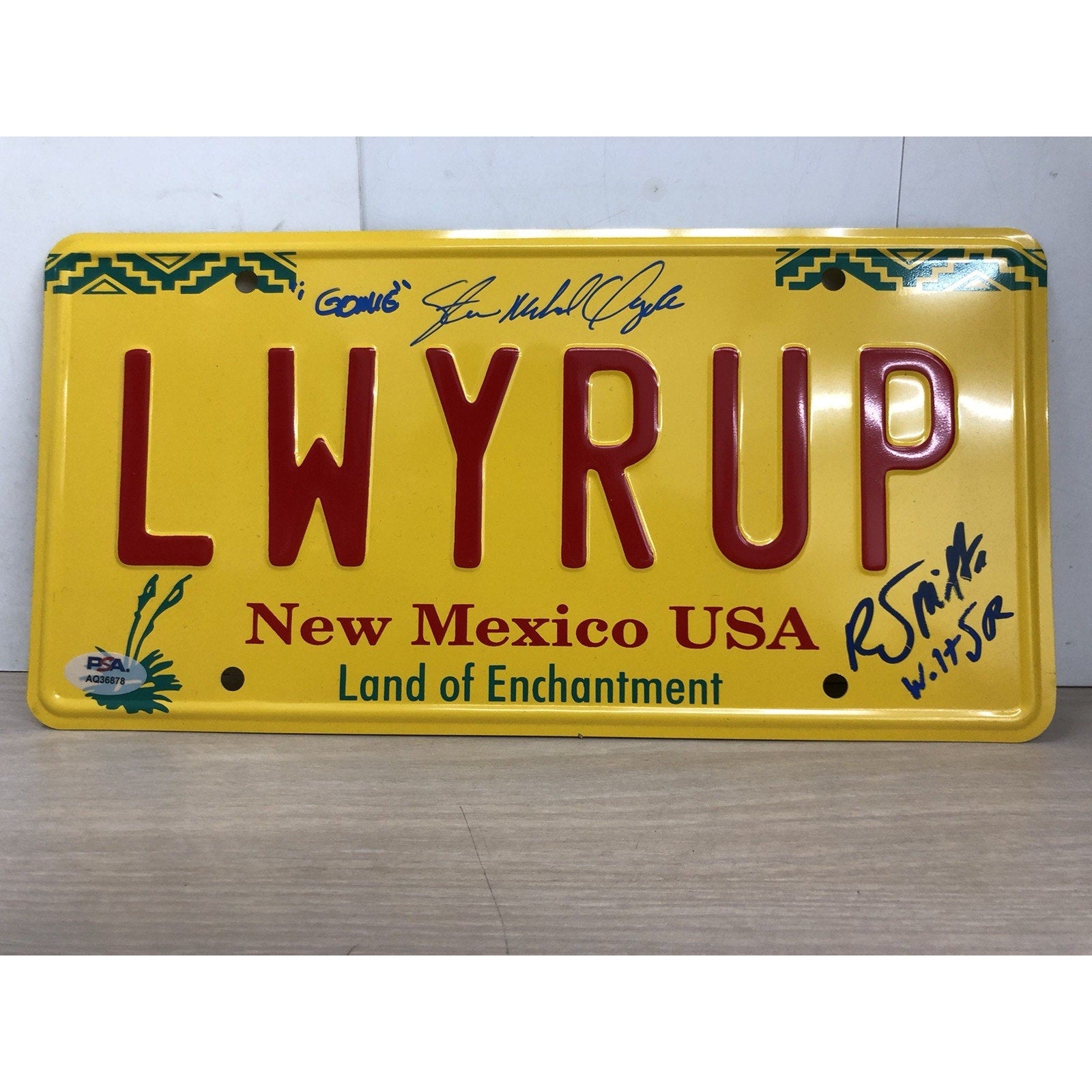 RJ Mitte & Steven Michael Quezada Signed License Plate Breaking Bad Auto PSA CoA