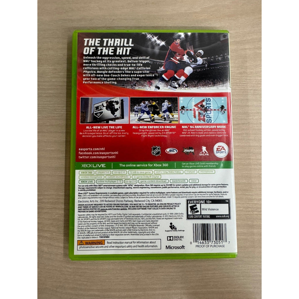 NHL 14 Xbox 360 Video Game EA Sports Hockey Multiplayer NTSC